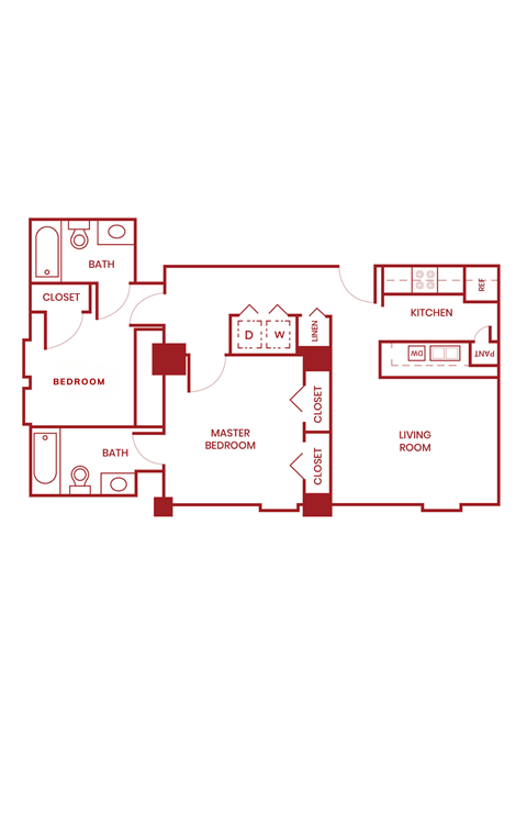 bedroom floor plan | apartments for rent in kirkland wa | the carillon apartment residences